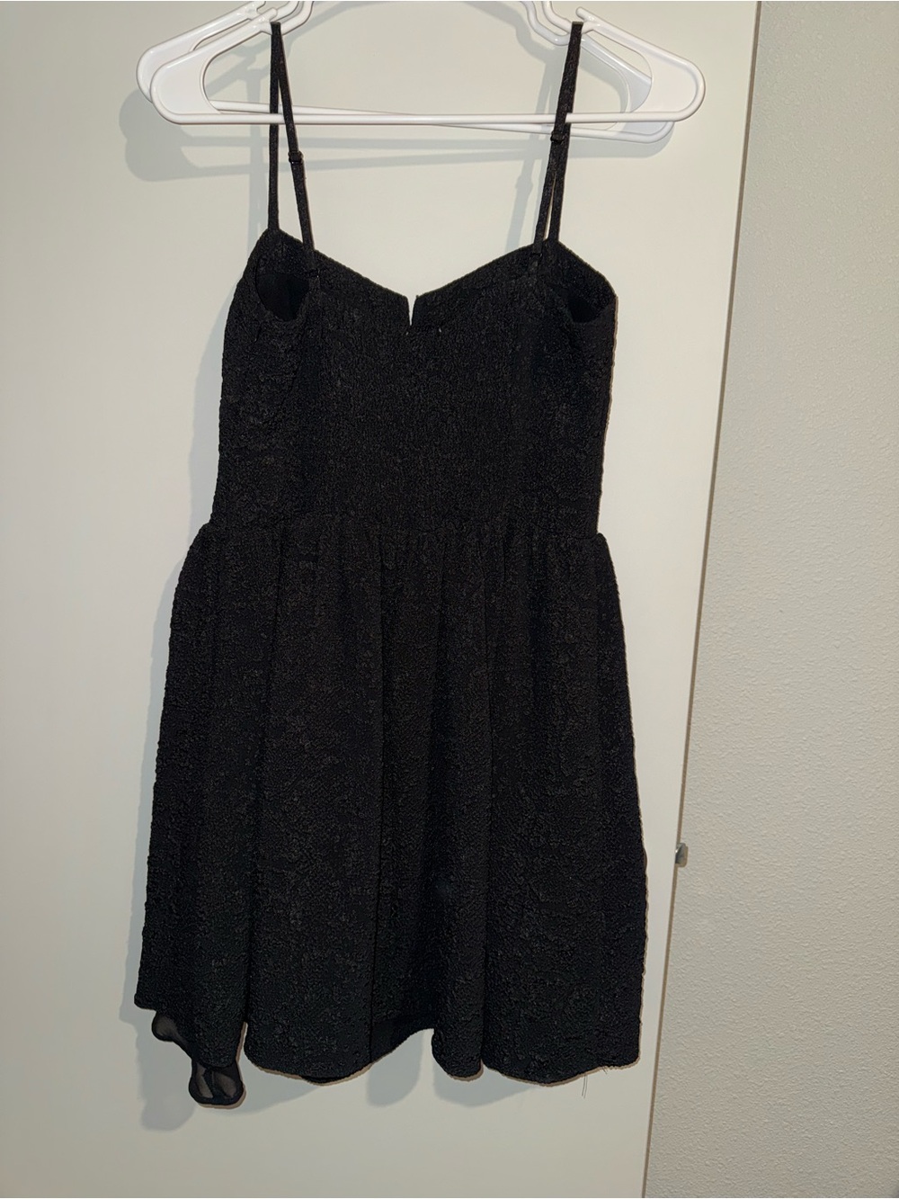 Bar III Black Lace Mini Dress with Spaghetti Straps - Picture 2 of 3